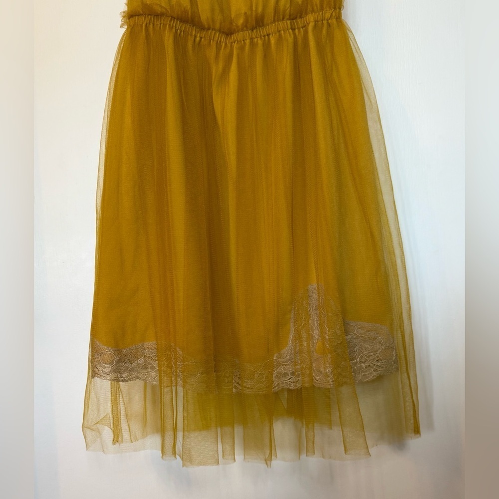 RODARTE x Target Yellow Tulle Lace Mini Slip Dress with Bow Detail- Size XS - Picture 9 of 12